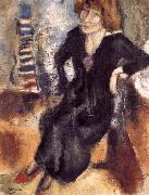 Jules Pascin Aiermila wearing the black dress painting